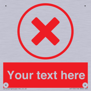 Custom red background, red cross in circle sign